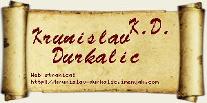 Krunislav Durkalić vizit kartica